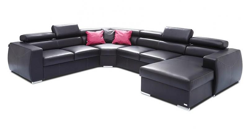 Narożnik skórzany VENTO z funkcją spania i pojemnikami