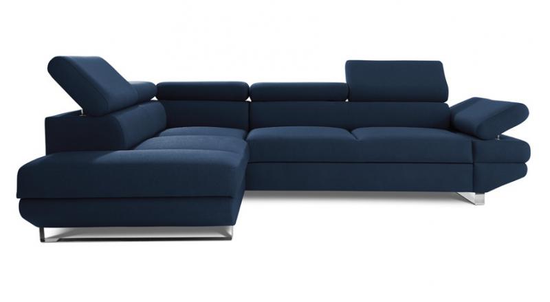 Narożnik AVANTI prawostronny rozkładany w granatowym kolorze