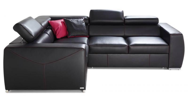 Narożnik skórzany VENTO B-1P-E-2F(P)-B prawostronny rozkładany