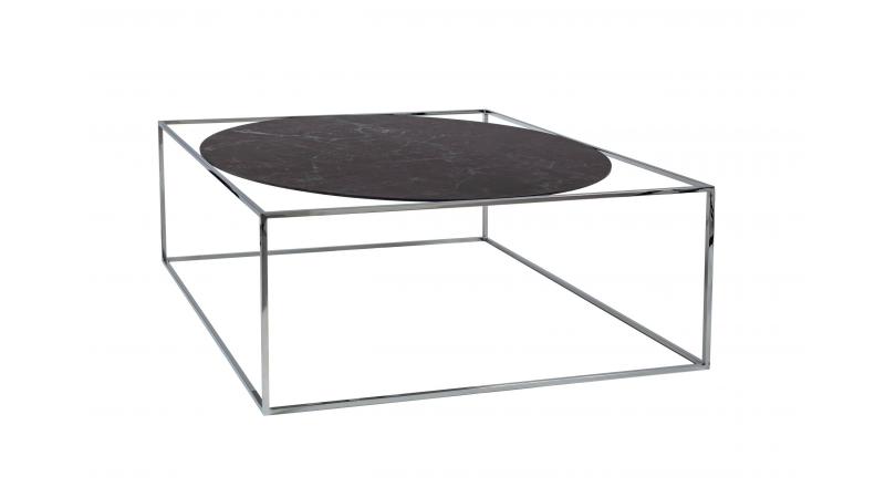 STOLIK ARCHI 80X80X36 cm - blat z czarnego spieku Nero Greco