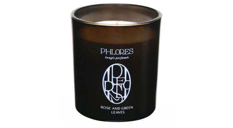 Świeca Phlores Rose And Green Leaves