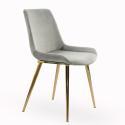 KRZESŁO PALERMO GOLD VELVET SZARE
