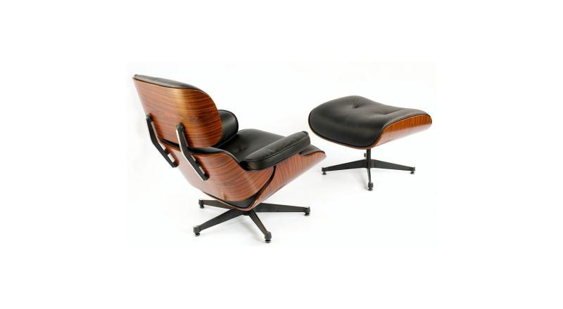 FOTEL Z PODNÓŻKIEM TOKYO CZARNA SKÓRA/ WIŚNIA