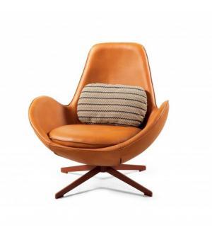 FOTEL SALAMANKA BRĄZOWY/ BRĄZOWA PODSTAWA