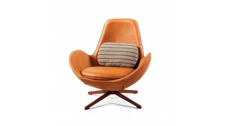 FOTEL SALAMANKA BRĄZOWY/ BRĄZOWA PODSTAWA