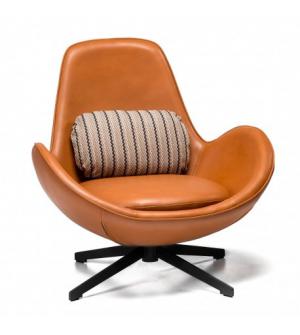 FOTEL SALAMANKA BLACK BRĄZOWY/ CZARNA PODSTAWA