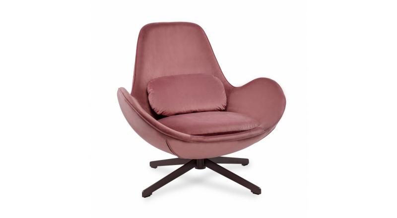 FOTEL SALAMANKA PINK VELVET BIAŁY