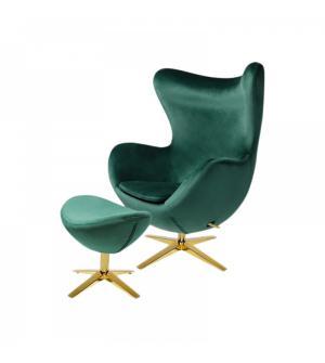 IBIZA GOLD VELVET Z PODNÓŻKIEM zielony