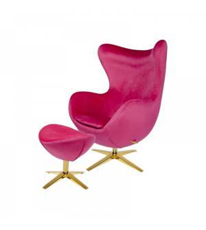 IBIZA GOLD VELVET Z PODNÓŻKIEM różowy