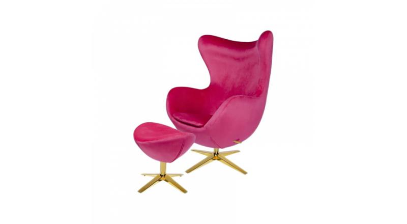 IBIZA GOLD VELVET Z PODNÓŻKIEM różowy