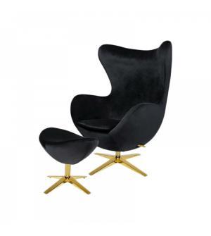 IBIZA GOLD VELVET Z PODNÓŻKIEM czarny