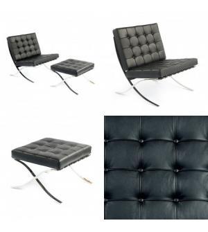 FOTEL Z PODNÓŻKIEM MEXICO - czarny