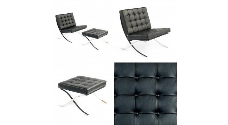 FOTEL Z PODNÓŻKIEM MEXICO - czarny