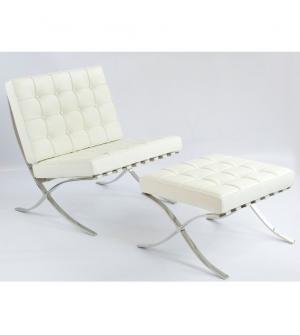 FOTEL Z PODNÓŻKIEM MEXICO - biały