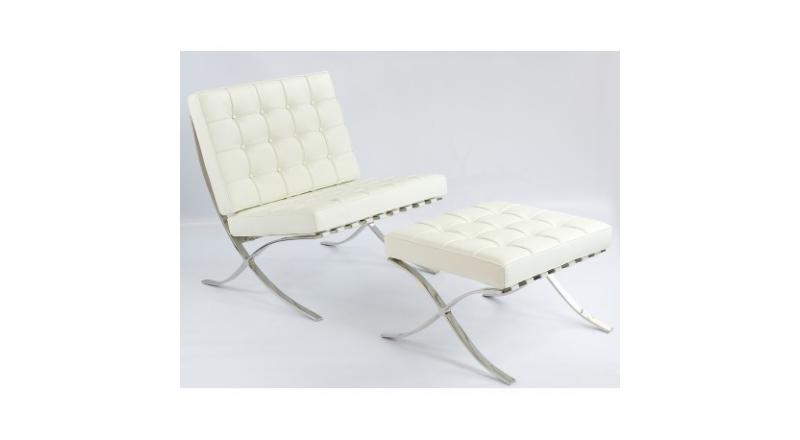 FOTEL Z PODNÓŻKIEM MEXICO - biały