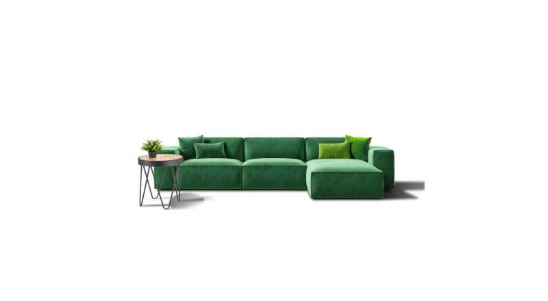 CHLOE komfortowy narożnik w zielonym velvecie