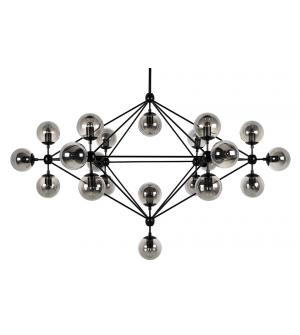 Lampa wisząca PLANETARIO 21 czarna - klosze dymione