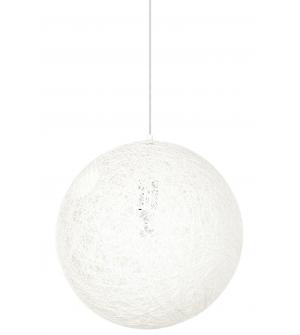 Lampa wisząca LUNA 80 biała - sznurek konopny