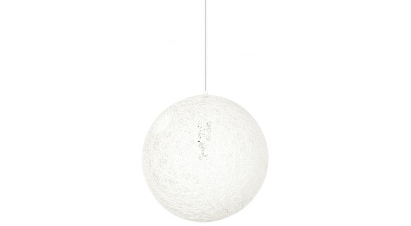 Lampa wisząca LUNA 80 biała - sznurek konopny