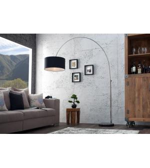 INVICTA lampa podłogowa BIG BOW czarna - marmur, metal, tkanina