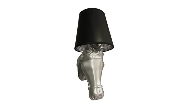 Lampa ścienna CABEZA srebrna - akryl, tkanina