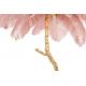 Lampa podłogowa TIFFANY 175 różowa mosiądz / naturalne pióra