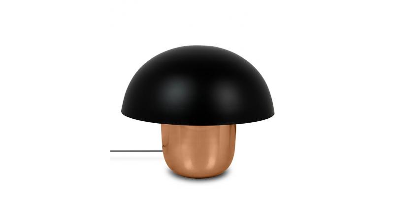 KARE lampa stołowa MUSHROOM miedziana / czarna 44 cm