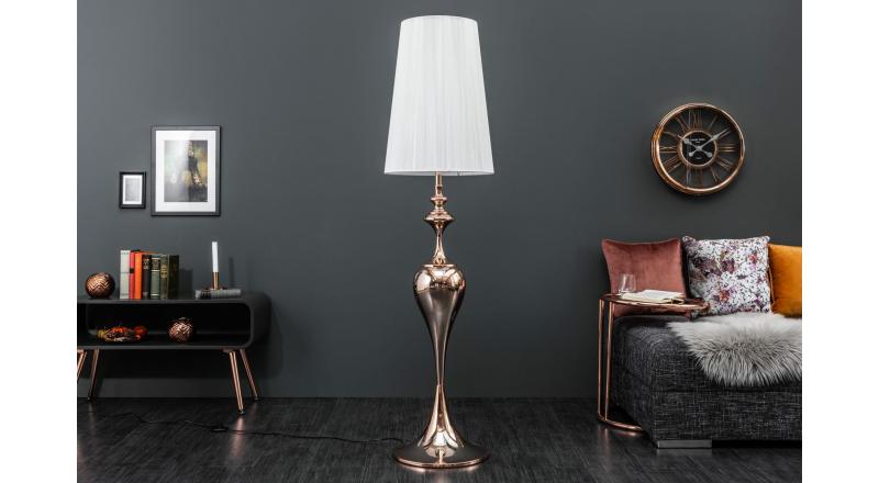 INVICTA lampa podłogowa LUCIE 160 cm miedziana / biała