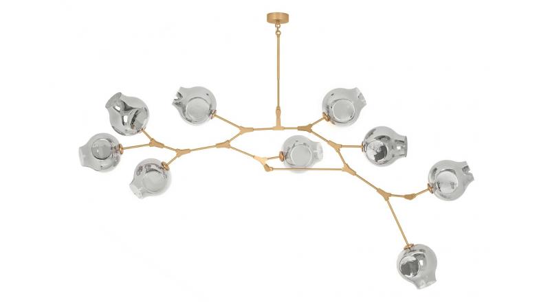 Lampa wisząca SPLIT 9 GOLD złota / dymiona