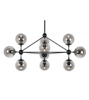 Lampa wisząca PLANETARIO 10 czarna - klosze dymione