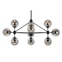Lampa wisząca PLANETARIO 10 czarna - klosze dymione