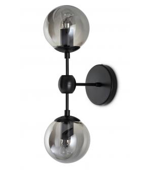 Lampa ścienna PLANETARIO 2 czarna - klosze dymione