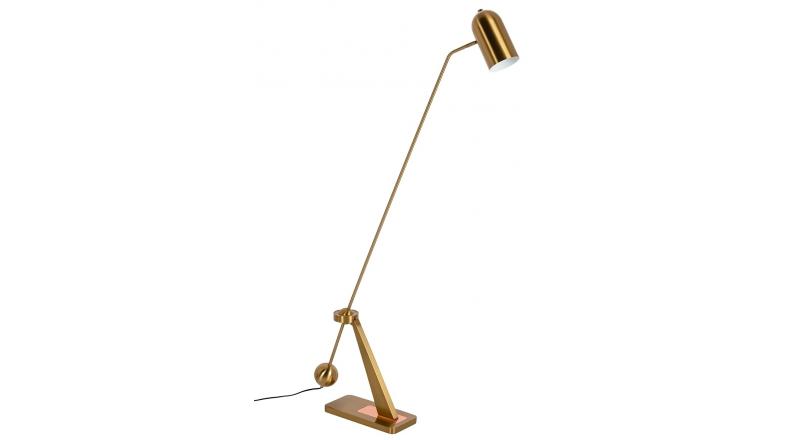 Lampa podłogowa CRANE złoto-miedziana - stal węglowa