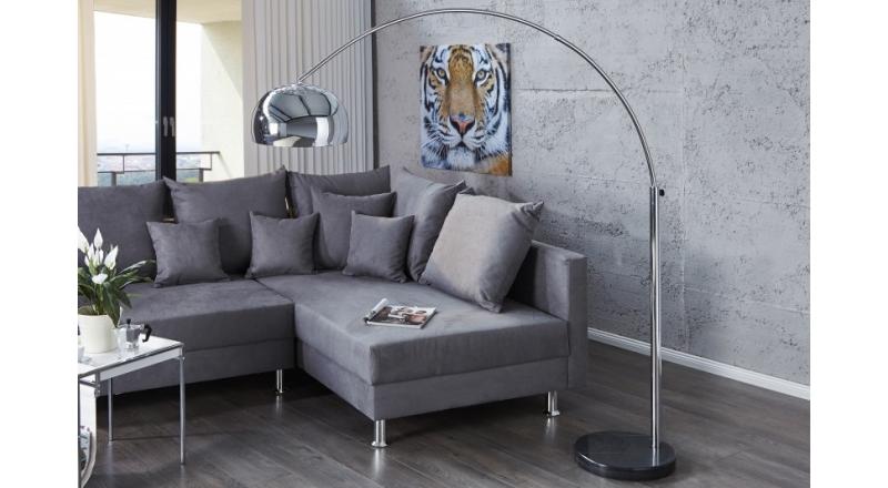 INVICTA lampa podłogowa BIG BOW II chromowana - 170-205 cm