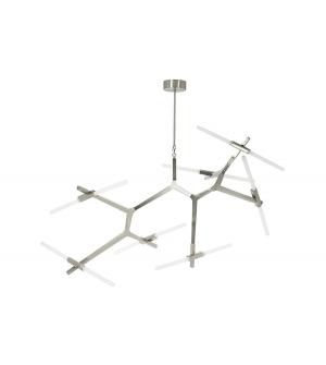 Lampa wisząca CANDELABR PREMIUM 14 srebrna - aluminium, szkło