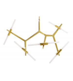 Lampa wisząca CANDELABR 10 złota - aluminium, szkło