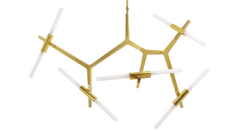 Lampa wisząca CANDELABR 10 złota - aluminium, szkło