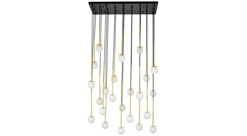 Lampa wisząca CANNON LINE 23 złota - mosiądz, szkło