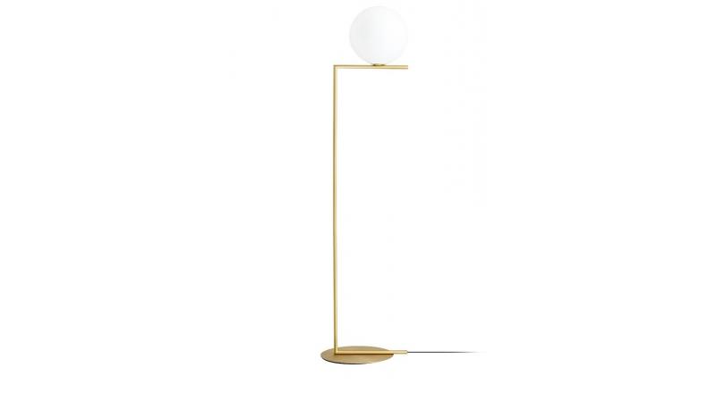 Lampa podłogowa HALM FLOOR - mosiądz, szkło