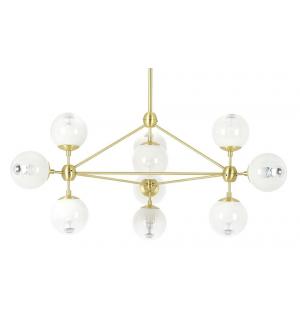 Lampa wisząca PLANETARIO 10 GOLD złota - klosze szronione