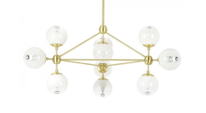 Lampa wisząca PLANETARIO 10 GOLD złota - klosze szronione