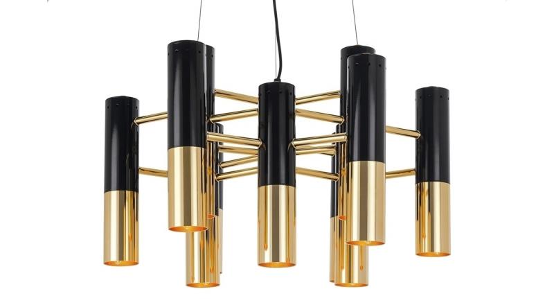 Lampa wisząca LUNETTE czarno-złota - metal