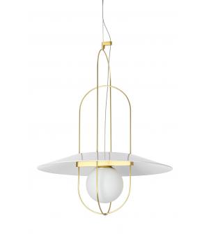 Lampa wisząca FUENTE mosiądz - metal, szkło