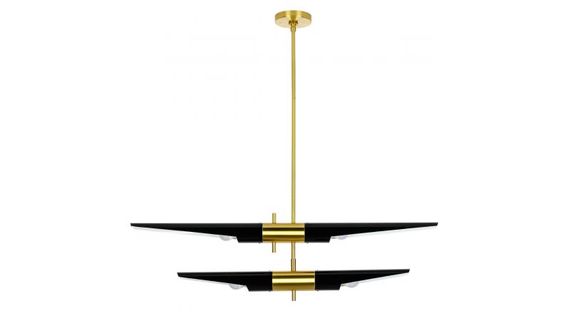 Lampa wisząca APOLLO 2 czarna - szczotkowane złoto