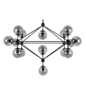 Lampa wisząca PLANETARIO 15 czarna - klosze dymione