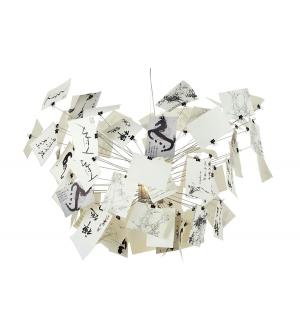 Lampa wisząca ZET 120 - stal węglowa, papier, szkło