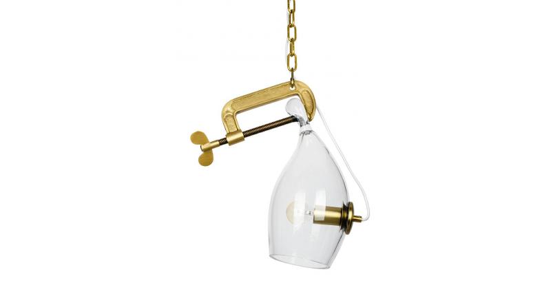 Lampa wisząca VICE mosiądz - metal, szkło