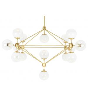 Lampa wisząca PLANETARIO 15 GOLD złota - klosze szronione