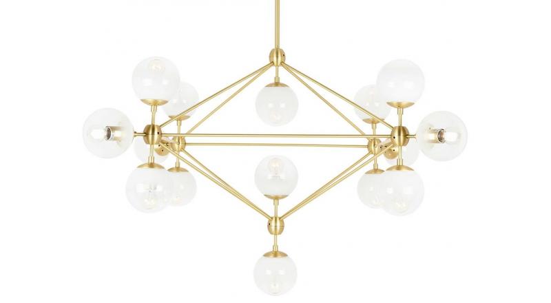 Lampa wisząca PLANETARIO 15 GOLD złota - klosze szronione