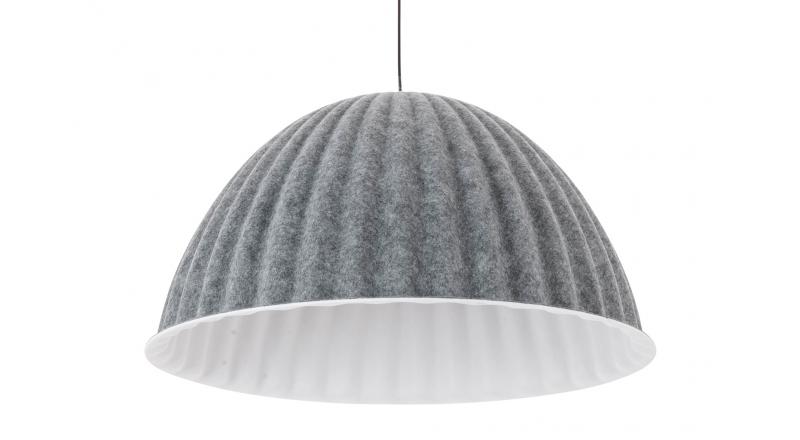 Lampa wisząca MOLD 75 szara - filc, tkanina
